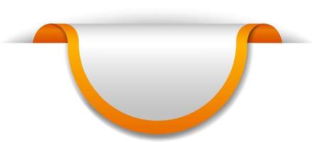 design de banner laranja em fundo branco vetor