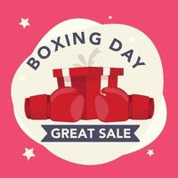 ilustração da venda do dia de boxe em fundo colorido vetor