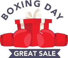 ilustração do dia de boxe grande venda com presentes e luvas de boxe vetor