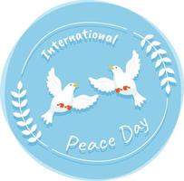 dia mundial da paz com símbolo de pomba vetor
