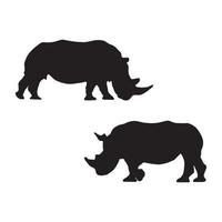 arte de silhueta de rinoceronte vetor