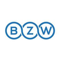 design de logotipo de letra bzw em fundo branco. conceito de logotipo de letra de iniciais criativas bzw. design de letra bzw. vetor