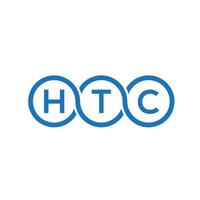 htc carta design.htc carta logotipo design em fundo branco. conceito de logotipo de letra de iniciais criativas htc. design de letra htc. vetor