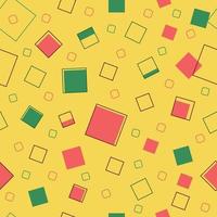gráfico de vetor de design de padrão sem emenda com esquema de cores amarelo, vermelho, marrom e verde e também com forma de retângulo. perfeito para padrão da indústria têxtil