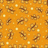 gráfico de vetor de design de padrão sem emenda com esquema de cores amarelo e marrom e também com tema floral. perfeito para padrão da indústria têxtil