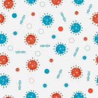 gráfico vetorial de design de padrão perfeito com esquema de cores azul claro, vermelho e branco e também com tema de vírus. perfeito para padrão da indústria têxtil vetor