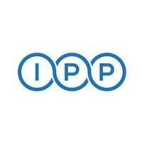 design de logotipo de carta ipp em fundo branco. conceito de logotipo de carta de iniciais criativas ipp. design de letra ipp. vetor