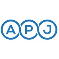 design de logotipo de carta apj em fundo branco. apj conceito de logotipo de letra de iniciais criativas. design de letra apj. vetor