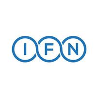 design de logotipo de carta ifn em fundo branco. conceito de logotipo de letra de iniciais criativas ifn. ifn design de carta. vetor