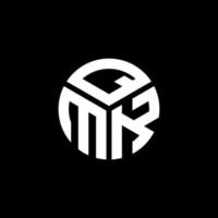 design de logotipo de letra qmk em fundo preto. conceito de logotipo de letra de iniciais criativas qmk. design de letra qmk. vetor