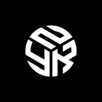 design de logotipo de carta nyk em fundo preto. conceito de logotipo de letra de iniciais criativas de nyk. design de letra nyk. vetor