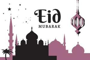 banner de ilustração vetorial eid mubarak e postagem de mídia social vetor