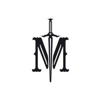 letra inicial im logotipo com uma espada que representa a letra que solicitei para design de logotipo de finanças e negócios ou qualquer empresa que mostre poder e força vetor
