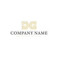 letra inicial abstrata dg ou gd em luxuosa cor dourada listrada aplicada para inspiração de design de logotipo de beleza e moda vetor