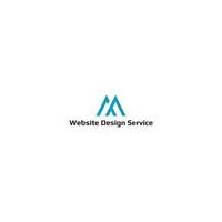 logotipo do serviço de design de sites, inspirado em uma letra abstrata m e f na forma da letra azul m ou w que também é adequada para marcas ou empresas com o nome inicial mf ou fm vetor