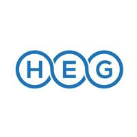 design de logotipo de carta heg em fundo branco. heg conceito de logotipo de letra de iniciais criativas. design de letra heg. vetor