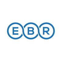 design de logotipo de carta ebr em fundo preto. ebr iniciais criativas carta logo concept.ebr design de carta de vetor. vetor