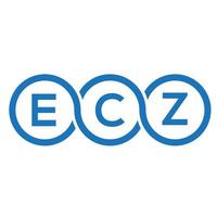 design de logotipo de carta ecz em preto background.ecz criativo letras logo concept.ecz design de carta de vetor. vetor