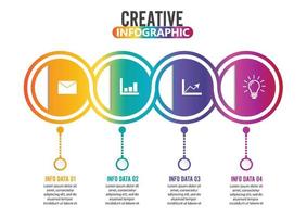 infográficos de quatro etapas - podem ilustrar uma estratégia, fluxo de trabalho ou trabalho em equipe. vetor