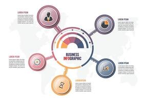 modelo de opções de cinco infográficos abstratos. ilustração vetorial. pode ser usado para layout de fluxo de trabalho, diagrama vetor