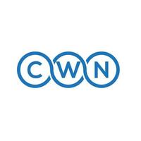 cwn carta logotipo design em preto background.cwn iniciais criativas carta logo concept.cwn vector carta design.