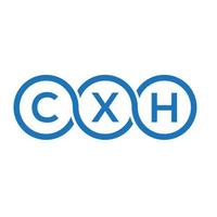 cxh carta logotipo design em preto background.cxh criativas iniciais carta logotipo concept.cxh vector carta design.