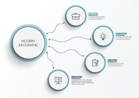 elementos abstratos do modelo gráfico infográfico com rótulo, círculos integrados. conceito de negócio com 4 opções. para conteúdo, diagrama, fluxograma, etapas, peças, infográficos de linha do tempo, layout de fluxo de trabalho, vetor