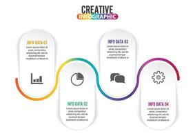 infográficos de quatro etapas - podem ilustrar uma estratégia, fluxo de trabalho ou trabalho em equipe. vetor