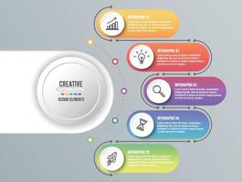 infográfico de ilustração digital abstrata. a ilustração vetorial pode ser usada para layout de fluxo de trabalho, diagrama, opções de números, design de web. vetor