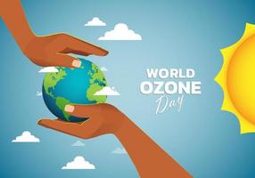 ilustração vetorial do dia mundial do ozônio para pôster, design de banner. vetor