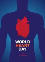 ilustração vetorial, pôster ou banner para o dia mundial do coração vetor