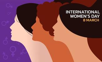 dia internacional da mulher. ilustração vetorial de mulheres. vetor