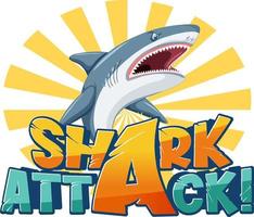 design de palavra para ataque de tubarão vetor