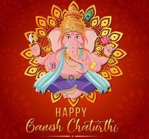 cartaz feliz de ganesh chaturthi vetor