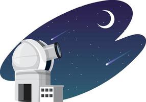tema de astronomia com telescópio no prédio vetor