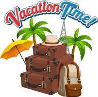 ícone de tempo de férias com elemento de viagem vetor