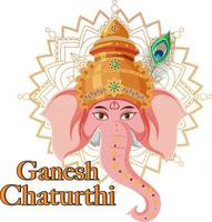 cartaz feliz de ganesh chaturthi vetor