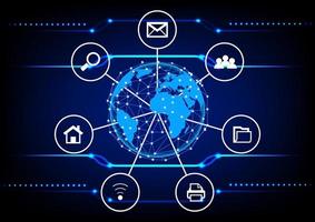 diagrama gráfico conceito de computação em nuvem infraestrutura link acesso gerenciamento de dados ilustração vetorial vetor