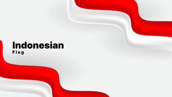 fundo patriótico com bandeira indonésia ondulada. cor vermelha e branca. ilustração vetorial vetor
