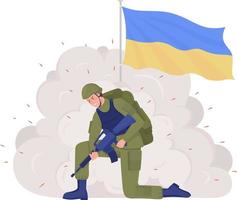 ilustração isolada em vetor 2d das forças armadas da ucrânia