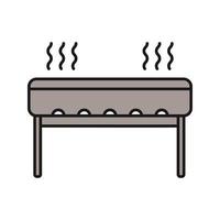 ícone de cor de churrasqueira a carvão. ilustração vetorial isolada vetor