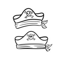 doodle de arte de chapéu de pirata vetor