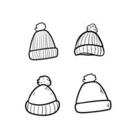 doodle de arte de gorro vetor