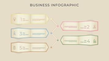 processo de linha fina infográfico de negócios com design de modelo quadrado e círculo com ícones e cores atraentes vetor