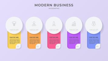 modelo de vetor infográfico 3d minimalista com passos para o sucesso. apresentação com ícones de elementos de linha. design de conceito de negócios pode ser usado para layout de web, brochura, diagrama, gráfico ou banner