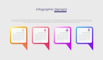 modelo de design infográfico vetorial com opções ou etapas. pode ser usado para diagrama de processo, apresentações, layout de fluxo de trabalho, banner, fluxograma, gráfico de informações. vetor