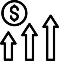 ilustração vetorial de crescimento do dólar em símbolos de qualidade background.premium. ícones vetoriais para conceito e design gráfico. vetor