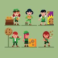 coleção de personagens de biscoito de escoteira
