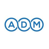 design de logotipo de carta adm em fundo branco. conceito de logotipo de letra de iniciais criativas adm. design de carta de adm. vetor