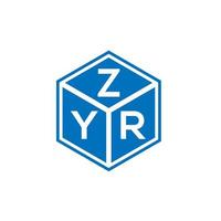design de logotipo de carta zyr em fundo branco. conceito de logotipo de letra de iniciais criativas zyr. design de letra zyr. vetor